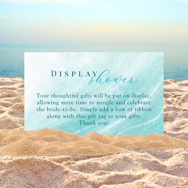 Beach Ocean Display No Gift Wrap Bridal Shower Enclosure Card (Creator Uploaded)