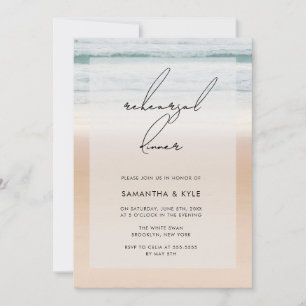 Beach Ocean Lights Rehearsal Dinner Invitation