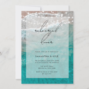 Beach Ocean Lights Rehearsal Dinner Invitation