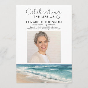Beach Ocean Memorial Funeral Order Of Service Programme