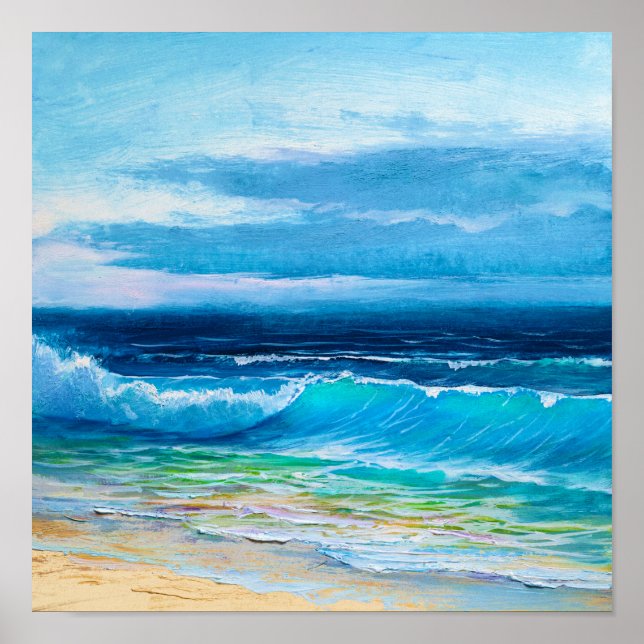 Beach Ocean Painting Poster (Front)