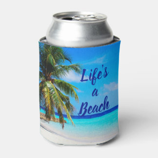 Beach ocean Palm tree Life is a beach Can Cooler