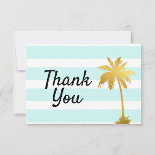 Beach Ocean Palm Tree theme thank you card