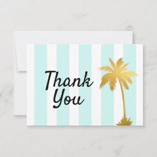 Beach Ocean Palm Tree theme thank you card