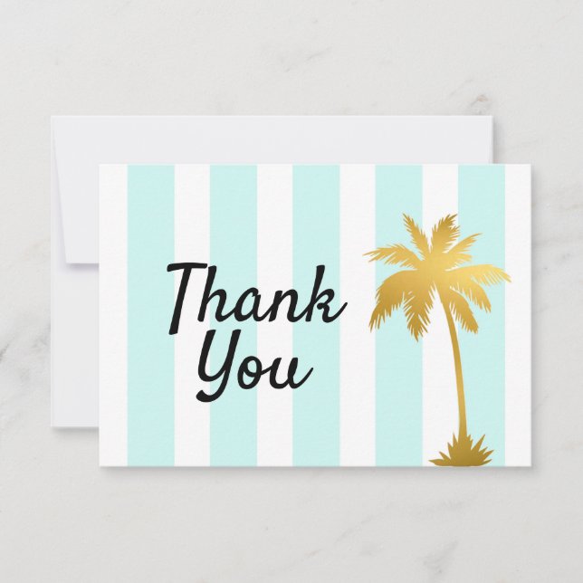 Beach Ocean Palm Tree theme thank you card (Front)