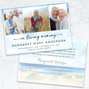 Beach Ocean Photo Funeral Sympathy Thank You