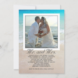 Beach Ocean Photo Marriage Announcement