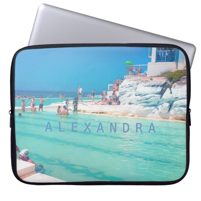 Beach Ocean Pool Blue Aqua Personal Laptop Sleeve (Front)