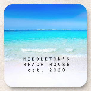 Beach Ocean Sea and Sand Blue Aqua Personal Family Coaster