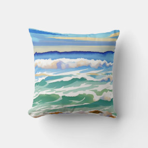 Beach Ocean Sea Design 300 Blue Green Cushion