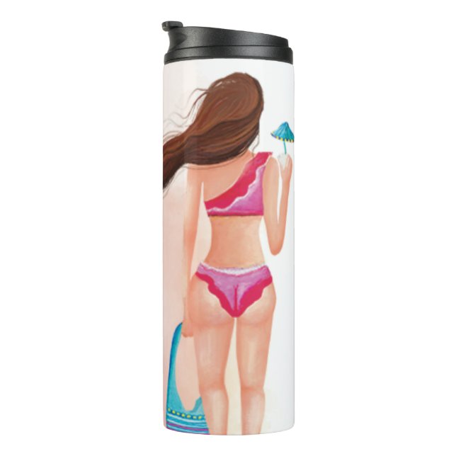 *~* Beach Ocean Sea Nautical Woman Bikini Thermal Tumbler (Rotated Right)