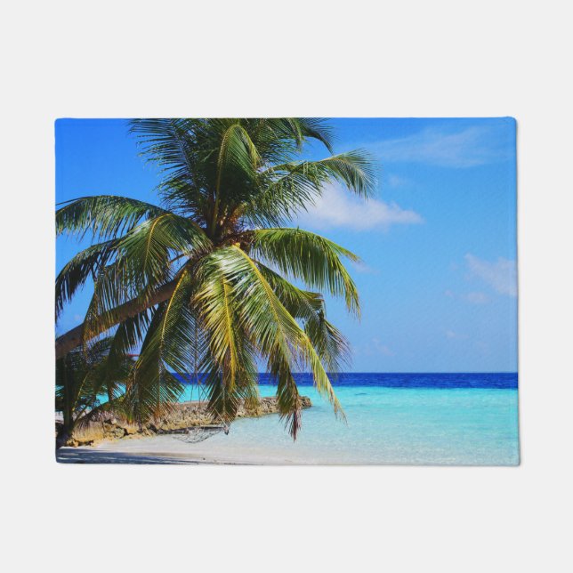Beach Ocean Sea Palm Tree Vacation Beach Life Doormat (Front)