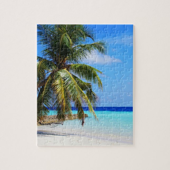Beach Ocean Sea Palm Tree Vacation Beach Life Jigsaw Puzzle (Vertical)