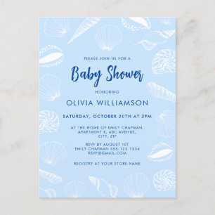 Beach Ocean Sea Shells Boy Baby Shower Postcard