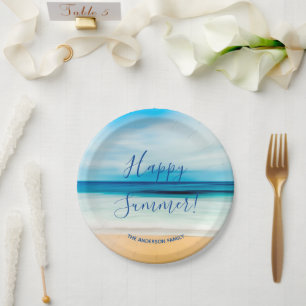 Beach ocean sea summer party paper plate