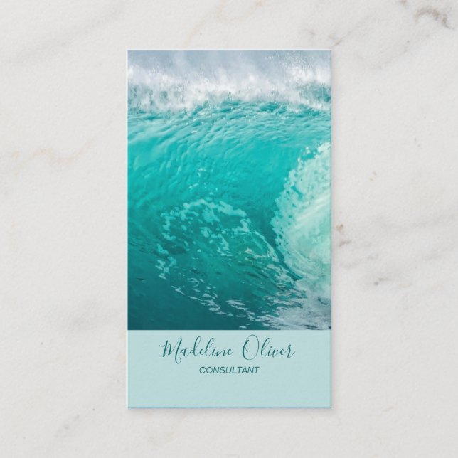  Beach Ocean Sea Travel Spa Aqua Blue Business Card (Front)