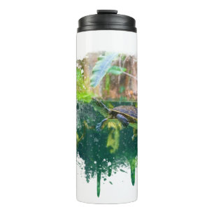 *~* Beach Ocean Sea Turtle Nautical Drip Photo Thermal Tumbler