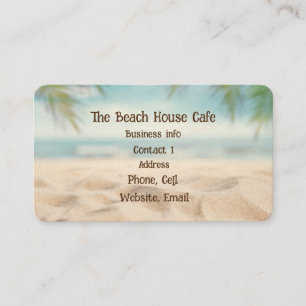 Beach Ocean Seaside Watercolor Ocean Sea Sand  Business Card