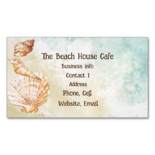 Beach Ocean Seaside Watercolor Ocean Sea Sand  Magnetic Business Card