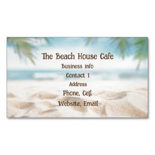 Beach Ocean Seaside Watercolor Ocean Sea Sand Magnetic Business Card