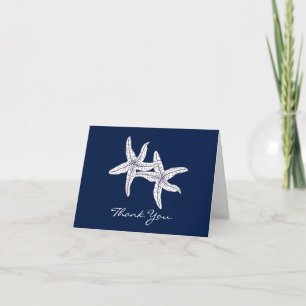 Beach Ocean Starfish Couple Thank You Card