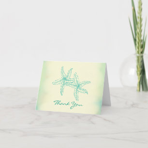 Beach Ocean Starfish Couple Thank You Card