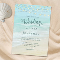 Beach Ocean String Lights Wedding