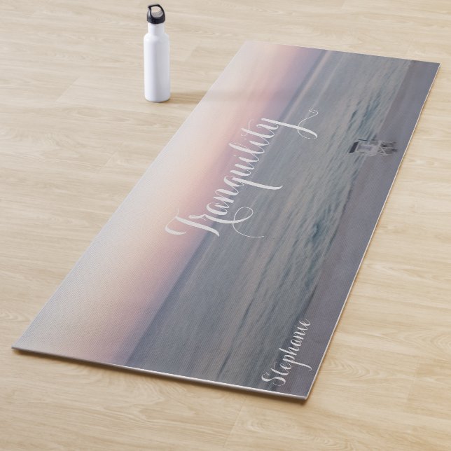 Beach Ocean Sunrise Personalised Yoga Mat (In Situ)