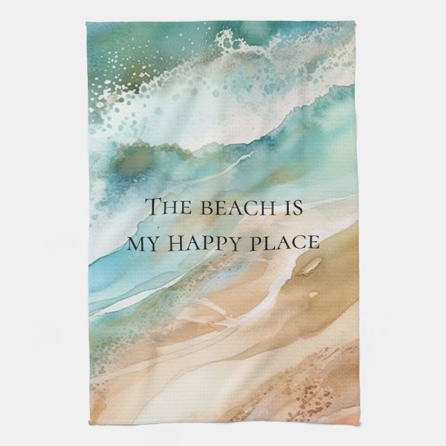 Beach Ocean Tea Towel (Vertical)
