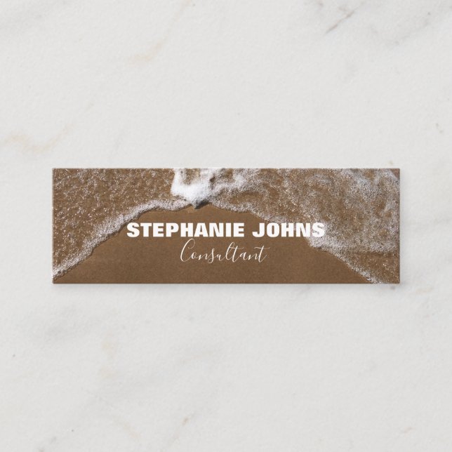 Beach Ocean Tropical Custom Name Consultant Modern Mini Business Card (Front)