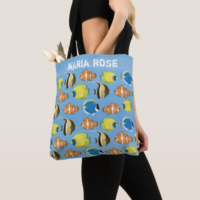 Beach Ocean Tropical Sea Life Cute Stylish Tote Bag (Close Up)