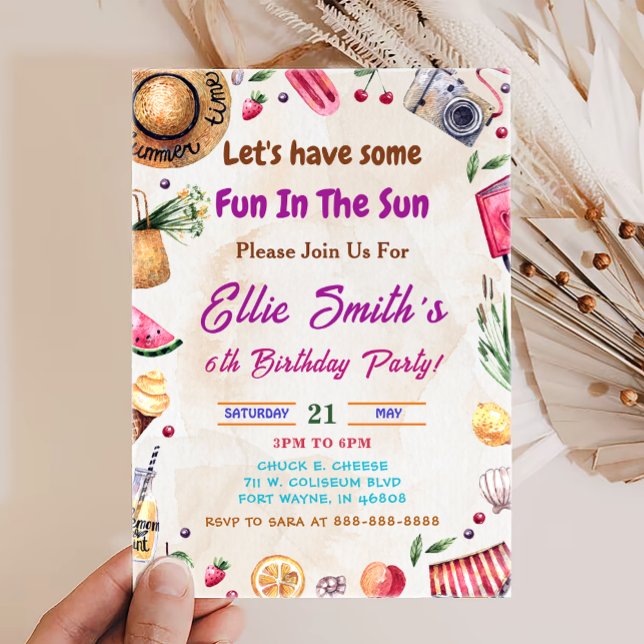 Beach Ocean Tropical Summer Birthday Invitation (Creator Uploaded)