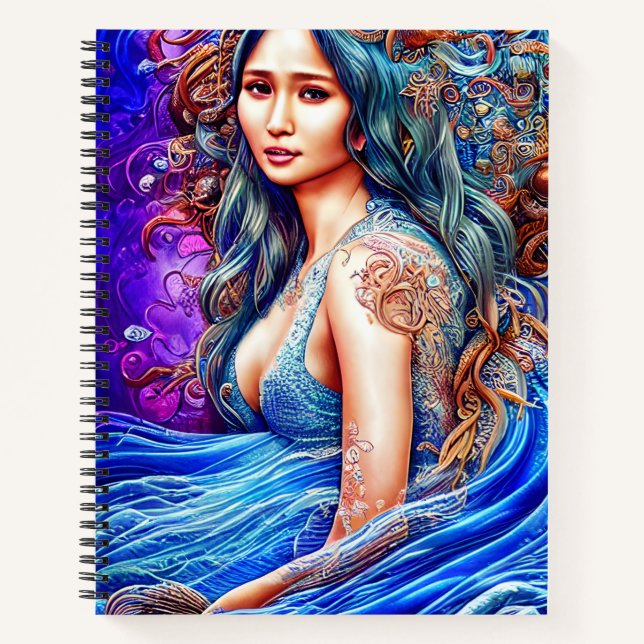 Beach Ocean Underwater World Fantasy Art Notebook (Front)