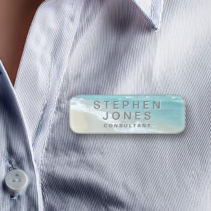 Beach Ocean View Real Estate Agent Vacation Resort Name Tag