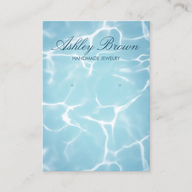Beach Ocean Water Handmade Jewellery Earring Displ Business Card (Front)