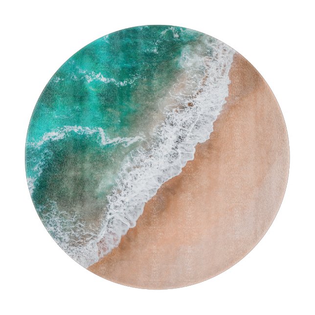 Beach ocean water on seashore sand tropical summer cutting board (Front)