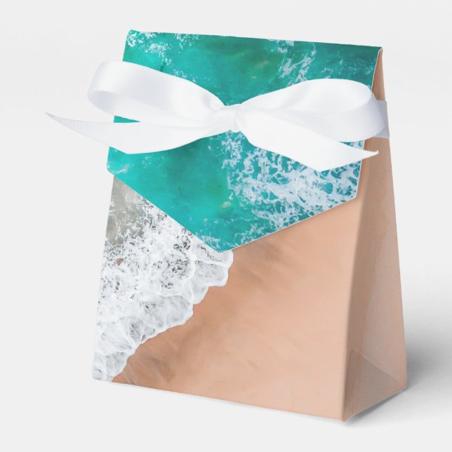 Beach ocean water on seashore sand tropical summer favour box (Front Side)