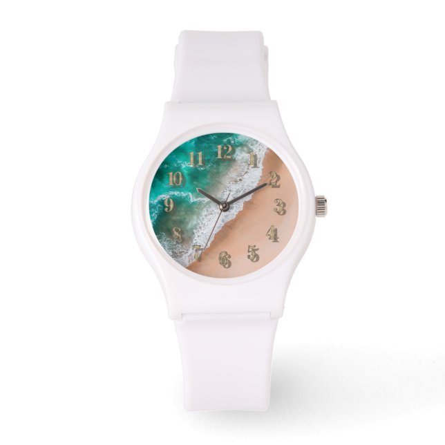 Beach ocean water on seashore sand tropical summer watch (Front)