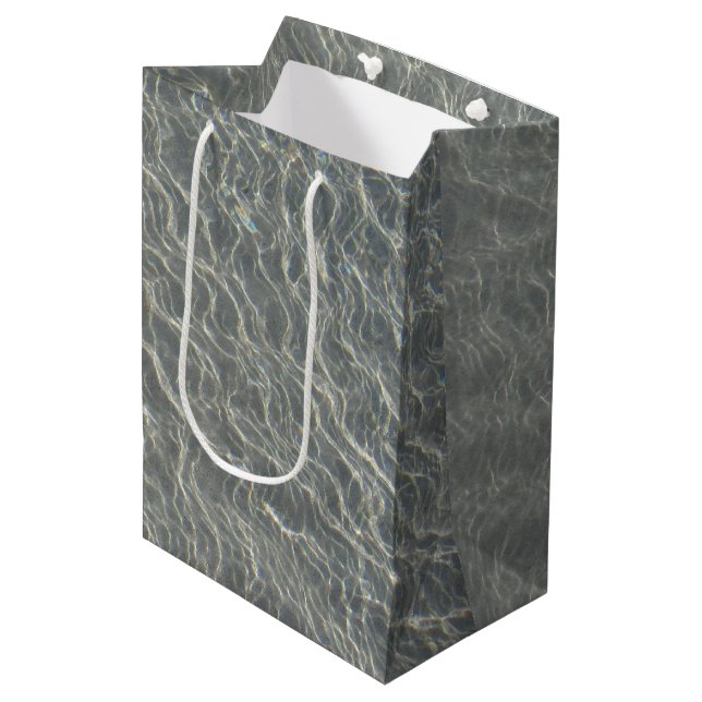 Beach Ocean Water Ripples & Sand  Medium Gift Bag (Front Angled)