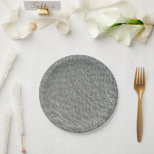 Beach Ocean Water Ripples & Sand Paper Plate