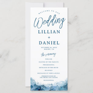 Beach Ocean Watercolor Wedding Program