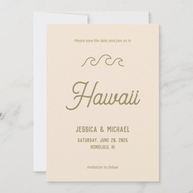 Beach ocean waves coastal - salmon destination save the date (Front)