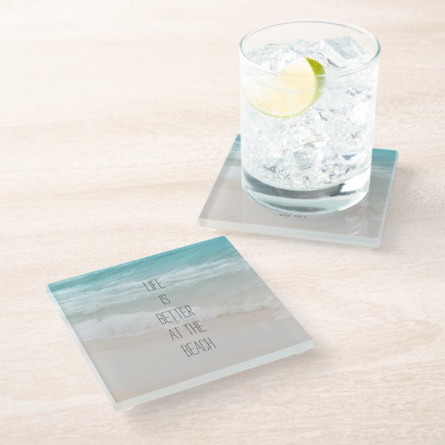 Beach Ocean Waves     Glass Coaster (Angled)