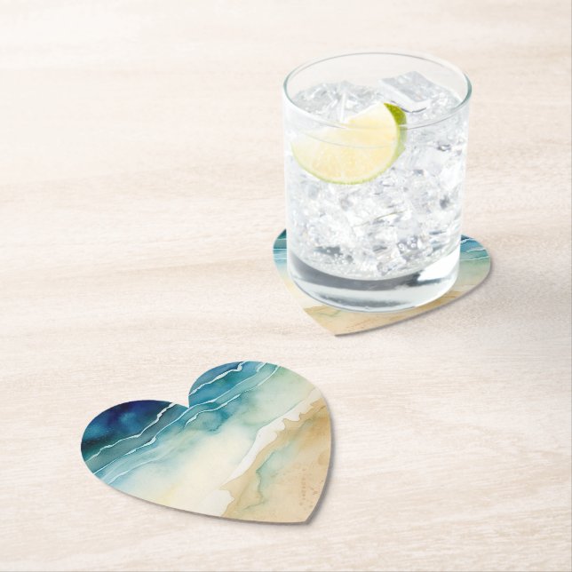 Beach Ocean Waves Paper Coaster (Insitu)
