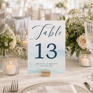Beach Ocean Wedding 5x7 Table Numbers