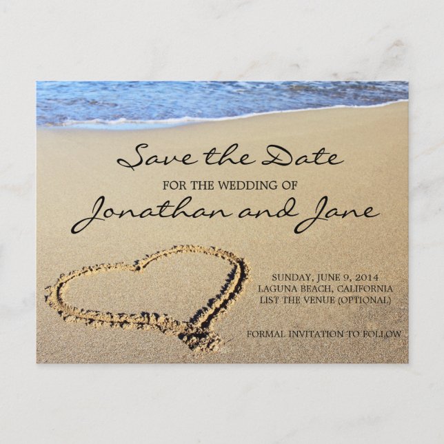 Beach Ocean Wedding Save the Date Announcement Postcard (Front)