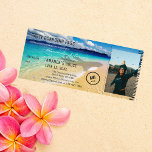 Beach - Ocean with Photo & Plane Graduation Invitation<br><div class="desc">Have a lot of fun with your Graduation Invitations and a beach party theme with your photo graduation invitation tickets. Your guests will see that they're invited to a great time. Your graduation ticket invitations are easy to create. Just upload your photo and enter your info into our easy to...</div>