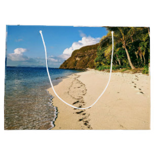 Beach of an island in Fiji Large Gift Bag