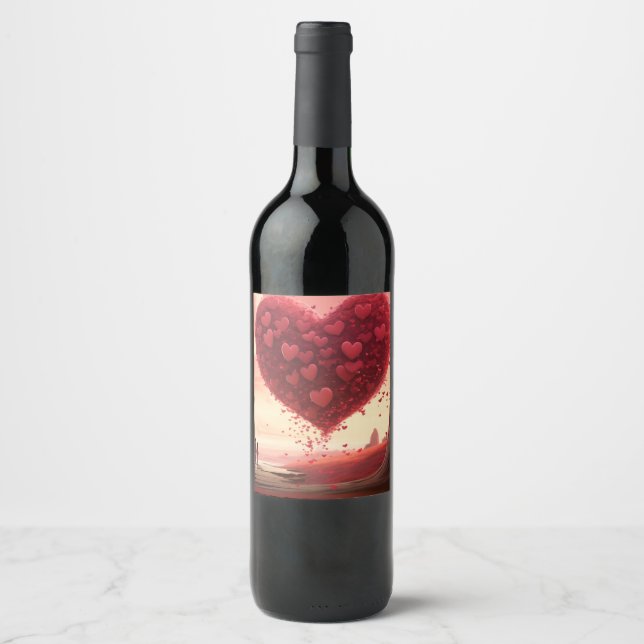 Beach of Love: Valentine Wine Label (Front)