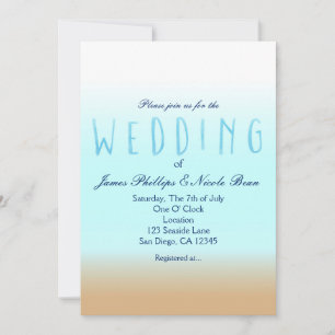 Beach Ombre Elegant Watercolor Wedding Invitations